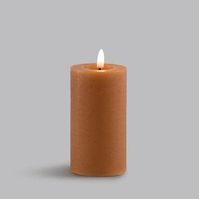 Geribbelde waskaars met LED, H15 cm, Caspar