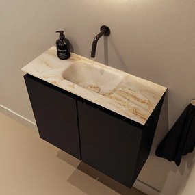 Mondiaz Ture DLux toiletmeubel 60cm urban met wastafel frappe midden zonder kraangat