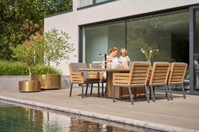 Lifestyle Garden Furniture Seaside Teak Dining Vuurtafel X Aluminium/teak Grijs