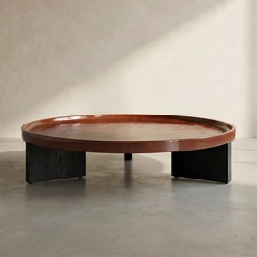 Eleonora Mayson Ronde Salontafel Rood Glazuur 120 Cm - 120 X 120cm.