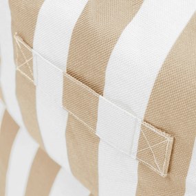 Natalia Outdoor Zitzak Stoel Woven + Poef - Taupe/Wit