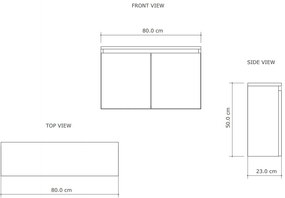 Gliss Design Echo toiletmeubel 80cm kastanje met toppaneel wit mat