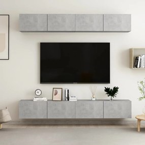 vidaXL Tv-meubelen 4 st 100x30x30 cm spaanplaat betongrijs