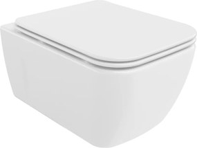 Mexen Margo wc-pot Rimless met langzaam sluitende slanke zitting, duroplast, glanzend wit - 30420900