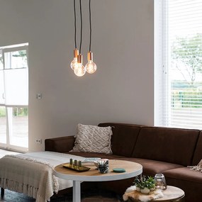 Art deco hanglamp koper 3-lichts - Facil