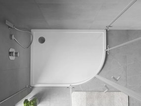 Mexen Flow kwartronde asymmetrische slanke douchebak links 90 x 80 cm, wit glans - 46Q108090L