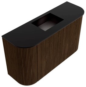 Mondiaz Joya 75cm toiletmeubel ronding links/rechts walnut met wastafel faye midden zonder kraangat urban