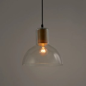 Hanglamp in glas en hout Ø24,5 cm, Lizia