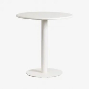 Ronde Tuintafel Ø70 Cm Van Ijzer Mizzi Glaciale Wit - Sklum