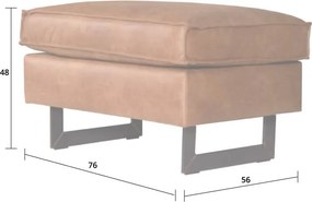 Tweedekans - Poef - Riverdance - leer Colorado grijs 02