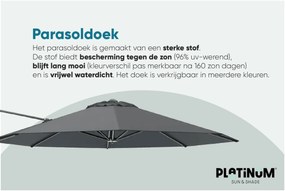 Platinum Voyager Ronde Zweefparasol T1 3m. - Light Grey