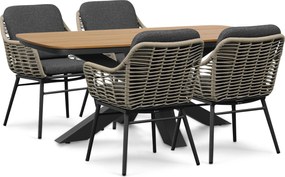 Tuinset 4 personen 180 cm Rope Grijs Coco Antoni/Camila