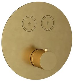 Hotbath Cobber afbouwdeel inbouwthermostaat met 2 pushbuttons geborsteld messing (goud) PVD PB009EXTBBP
