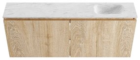 Mondiaz Ture DLux toiletmeubel 120cm washed oak met wastafel opalo rechts zonder kraangat