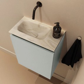 Mondiaz Ture DLux toiletmeubel 40cm greey met wastafel ostra links zonder kraangat