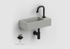 Clou Flush 3 keramische fontein grijs mat met Kaldur toiletkraan zwart mat