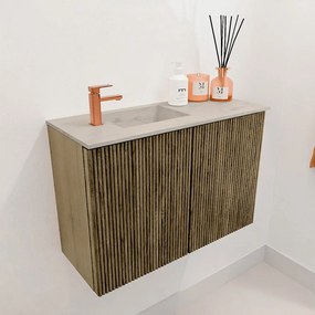 Mondiaz Joya DLux 60cm toiletmeubel dusk met wastafel faye links 1 kraangat opalo