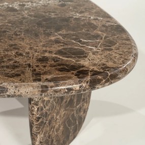 Lage Salontafel Bruin Marmer - 100 X 85cm.