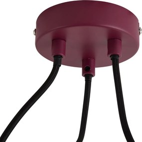 Design hanglamp rood met opaal glas 3-lichts - Tulip