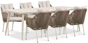 Tuinset 6 personen 240 cm Aluminium/rope Taupe Lifestyle Garden Furniture Marbella/Vienna