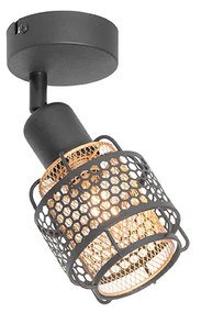 Design plafondlamp zwart met goud - Noud