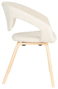 Zuiver Flexback Design Eetkamerstoel Hout Beige Boucle