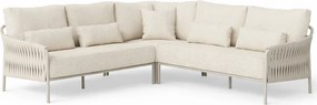 Fiavè hoek loungeset 3 delig Camel sand | Misty rope | Beachy bouclé SUNS