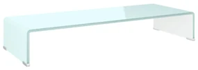 vidaXL Tv-meubel/monitorverhoger wit 80x30x13 cm glas