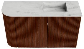 Mondiaz Joya DLux 70cm toiletmeubel ronding links ruby met wastafel faye rechts 1 kraangat opalo