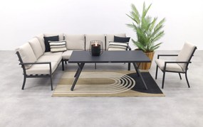 Sergio lounge dining set met stoel - Carbon/Desert - 3-delig links