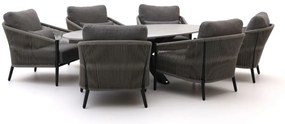 Bellagio Mineo/Induno Ellips 240cm low dining tuinset 7-delig