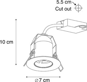 Smart inbouwspot zwart incl. WiFi G95 lichtbron - Insight