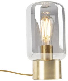 Design messing met smoke glas tafellamp - Bliss Cute