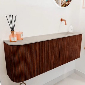 Mondiaz Joya DLux 110cm toiletmeubel ronding links ruby met wastafel faye rechts zonder kraangat opalo