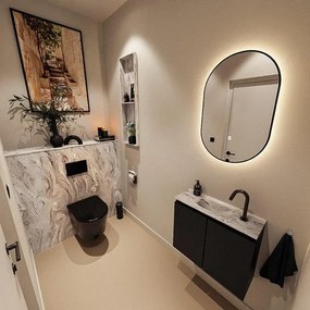 MONDIAZ TURE-DLUX 60cm toiletmeubel Urban. EDEN wastafel Glace positie midden. Met 1 kraangat. TUREDX60URBM1GLA