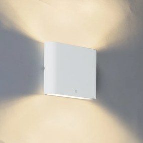 Moderne buiten wandlamp wit 11,5 cm incl. LED - Batt Modern IP65 Buitenverlichting
