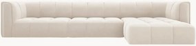 Modulaire hoekbank Francesca (5-zits) van fluweellook