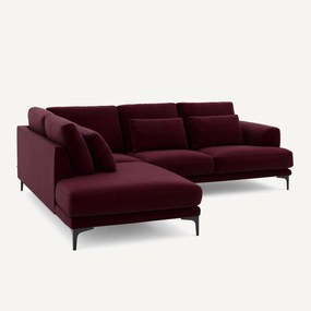 Rechtse hoekbank met leuning in fluweel, Marsile