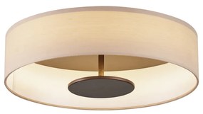 Stoffen Moderne plafondlamp wit met bronzen binnenkant incl. LED 3-staps dimbaar - Bredow Modern Scandinavisch rond Binnenverlichting Lamp