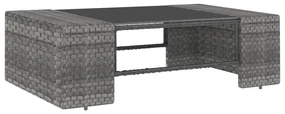 vidaXL 10-delige Loungeset poly rattan grijs