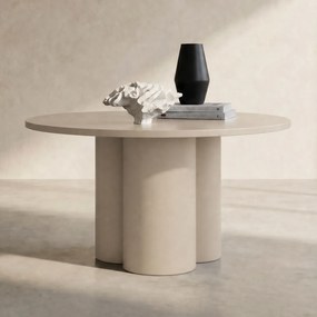Salontafel Met Cilindervormige Poten Beige - 80 X 80cm.