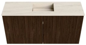 Mondiaz Joya DLux 80cm toiletmeubel walnut met wastafel faye midden 1 kraangat meli