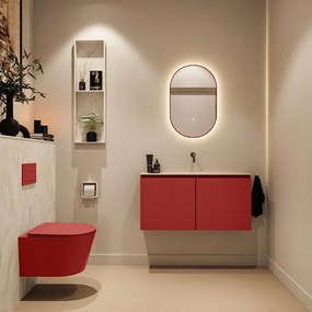 Mondiaz Ture DLux toiletmeubel 100cm fire met wastafel ostra midden zonder kraangat