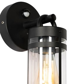 Buiten wandlamp met bewegingsmelder zwart IP44 met bewegingssensor - Ruben Industriele / Industrie / Industrial E27 IP44 Buitenverlichting cilinder / rond