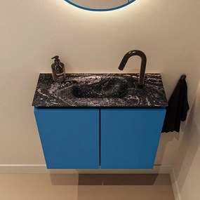 Mondiaz Ture DLux toiletmeubel 60cm jeans met wastafel lava midden met kraangat