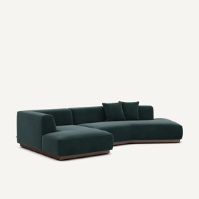 Linker open hoekbank fluweel, Jacopo