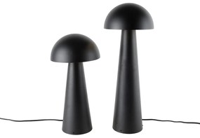 Set van 2 smart buiten vloerlamp met dimmeren zwart 50 cm en 65 cm - Mushroom Modern E27 IP44 Buitenverlichting rond