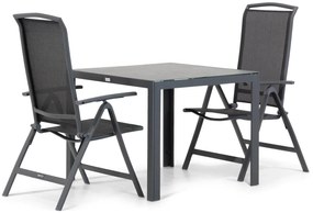 Tuinset 2 personen 90 cm Aluminium/textileen Grijs Lifestyle Garden Furniture Tirana/Varano