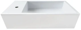 MD Interior Eden toiletmeubel zwart mangohout links met solid surface fontein links