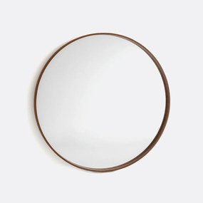 Ronde spiegel fineer notenhout Ø100 cm, Alaria